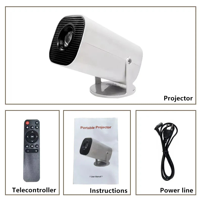 Salange HY260PRO Android 11 4K Native 1080P Projector Auto Focus 330ANSI Wifi6 BT54 Air Mouse Voice Control