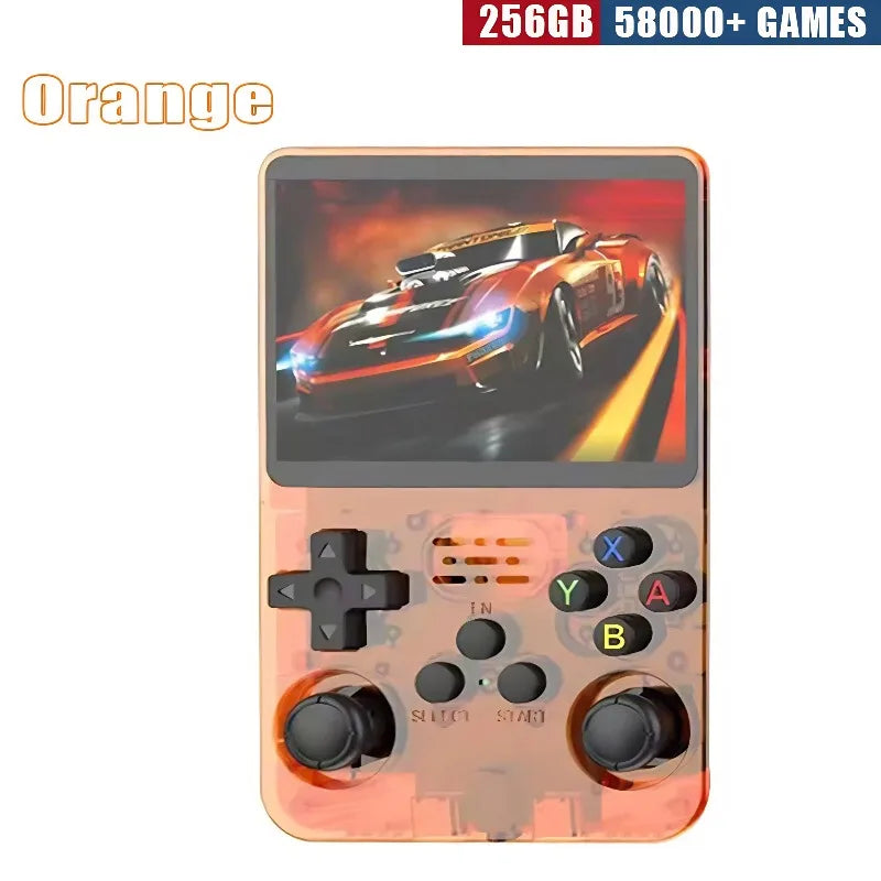 USAMR R35 Plus portable handheld game console with 3.5-inch IPS screen, retro Linux high-definition video player, and 3500mAh ba