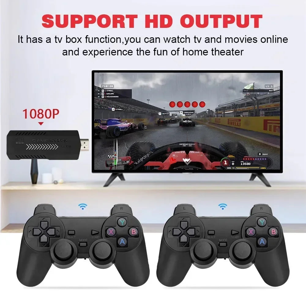 USAMR X2 Plus 4K Game Stick 256GB Retro Gaming Console with Wireless Controllers for 4K Classic Games