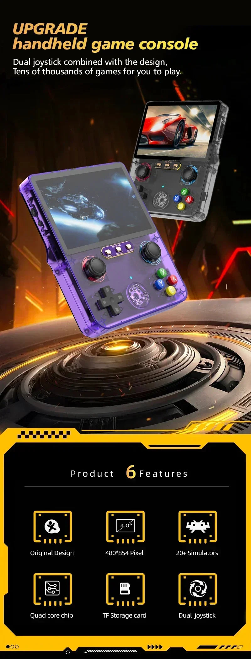 X6 Plus Retro Handheld Console: 4.0-Inch IPS Screen, 28000+ Classic Games – The Perfect Portable Gaming Gift for Kids