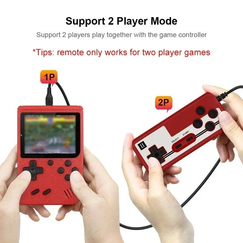 USAMR Mini Portable Retro Handheld Game Console: 400 Classic Nostalgic Games, 3in Screen, 2-Player Support & TV Output