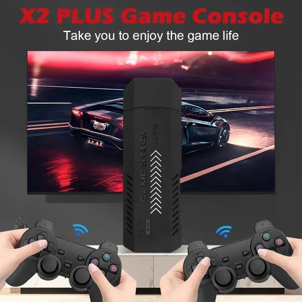 USAMR X2 Plus 4K Game Stick 256GB Retro Gaming Console with Wireless Controllers for 4K Classic Games