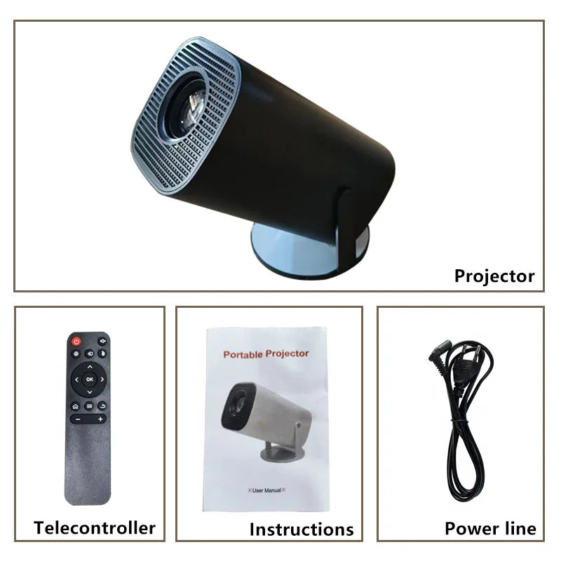 Salange HY260PRO Android 11 4K Native 1080P Projector Auto Focus 330ANSI Wifi6 BT54 Air Mouse Voice Control