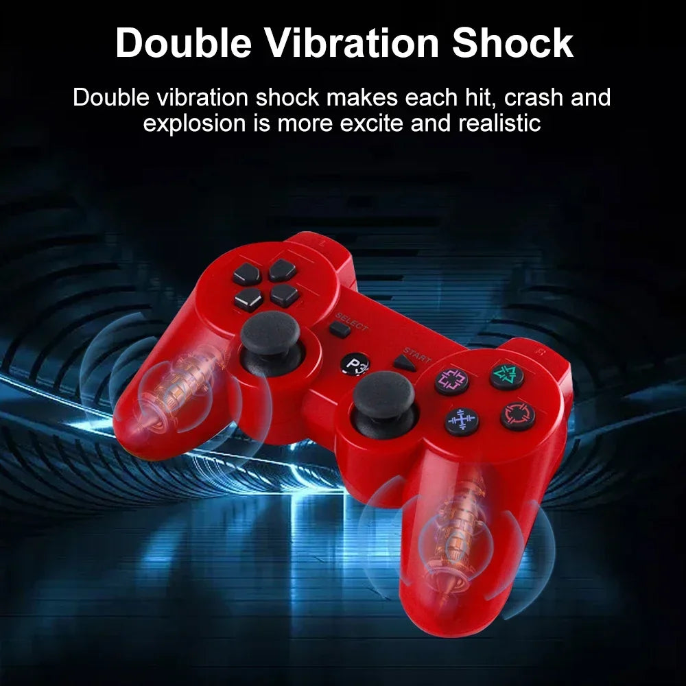 Wireless Gamepad for PS3: Bluetooth Connectivity, Vibration Feedback, ABS Environmental Protection Material & Snowflake Buttons