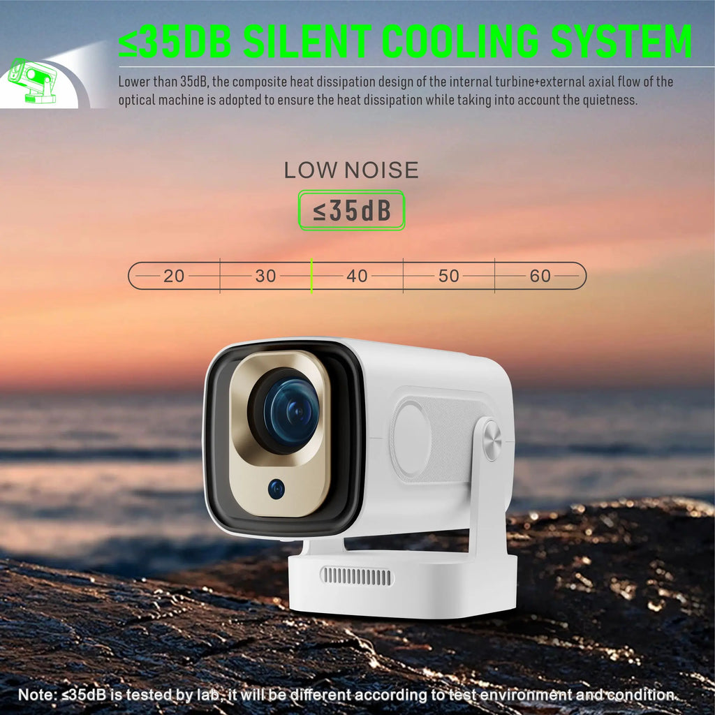 Salange HY260PRO Android 11 4K Native 1080P Projector Auto Focus 330ANSI Wifi6 BT54 Air Mouse Voice Control