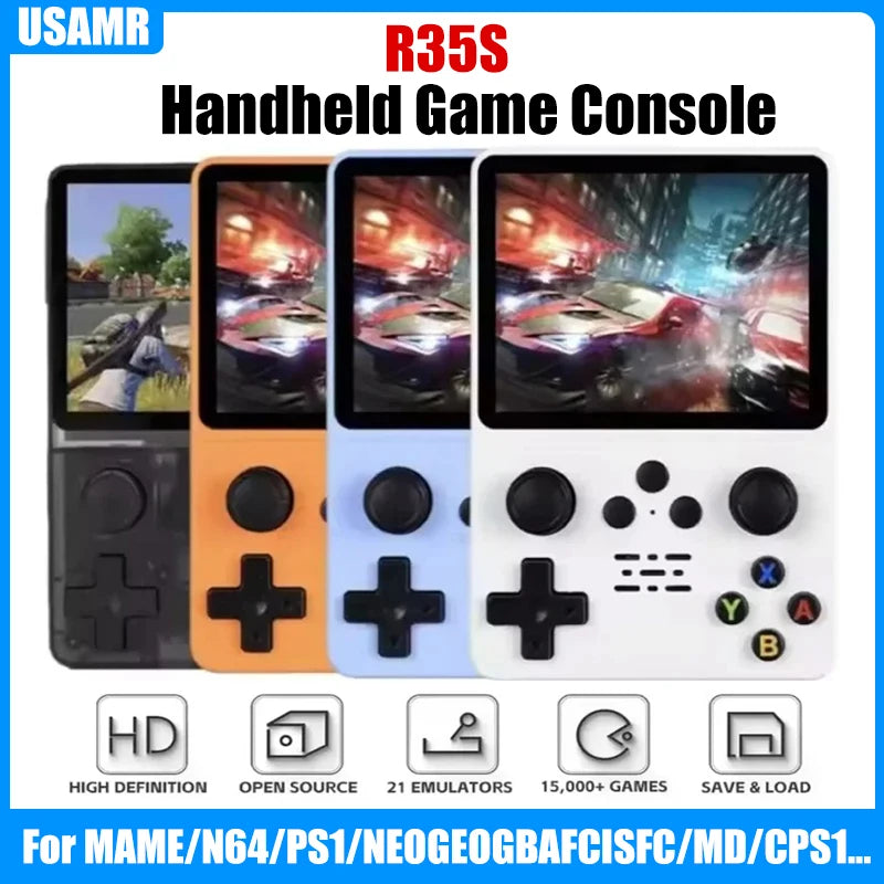 USAMR R35S On-the-Go Handheld Game Console: Linux OS, 3.5-Inch IPS Screen, 3500mAh Battery & Retro Gaming Support