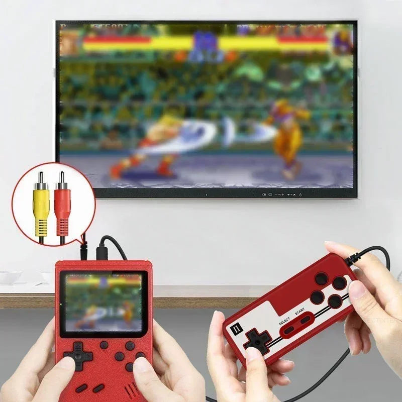 USAMR Mini Portable Retro Handheld Game Console: 400 Classic Nostalgic Games, 3in Screen, 2-Player Support & TV Output