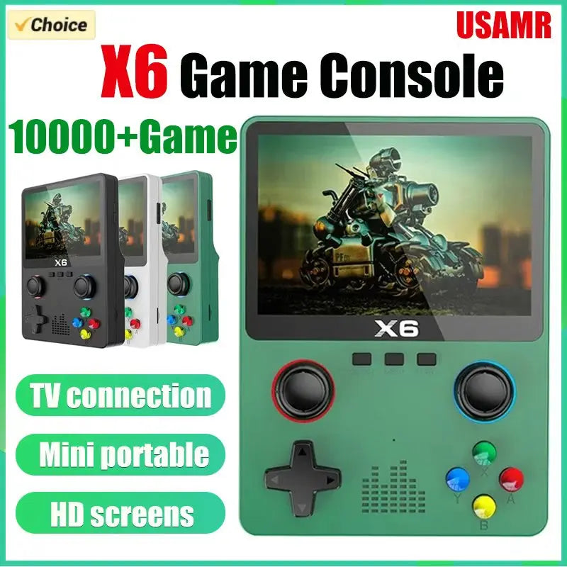 USAMR X6 Retro Mini Game Console: 3.5-Inch IPS Display, 10000+ Pocket-Sized Classic Games – Ultimate Portable Gaming Device