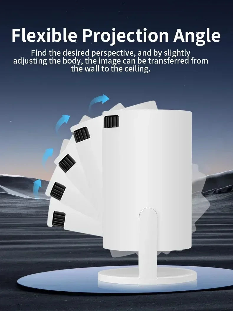 USAMR HY200 1080P Portable Projector, 270° Adjustable Angle, Movie Projector for Phone/Laptop/TV Box, Speaker and HDMI/USB Input