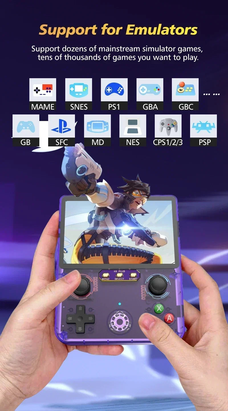 X6 Plus Retro Handheld Console: 4.0-Inch IPS Screen, 28000+ Classic Games – The Perfect Portable Gaming Gift for Kids